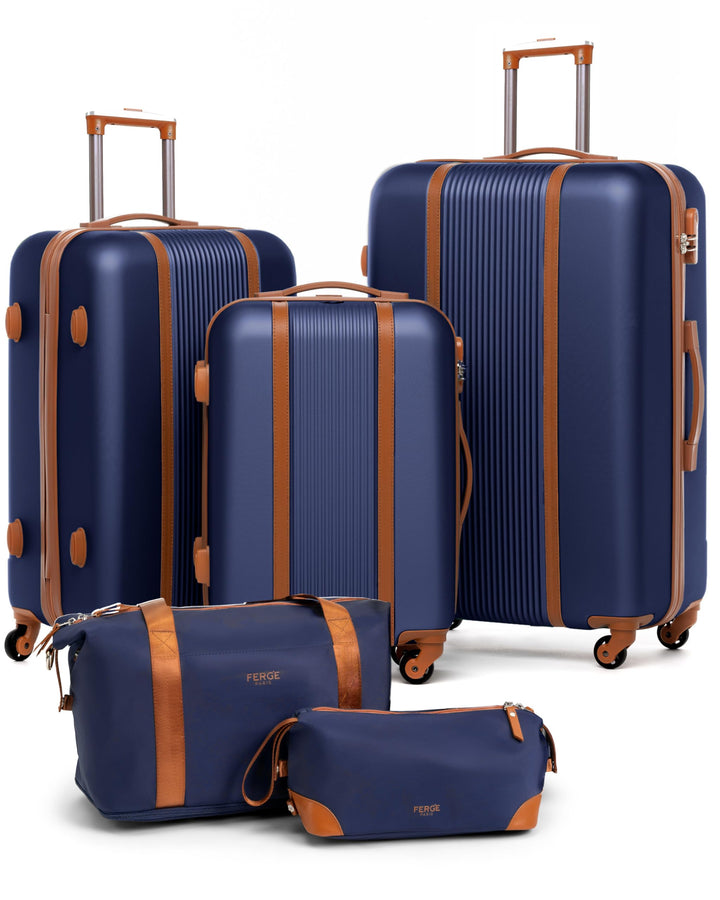 FERGÉ Kofferset Hartschale 5-teilig Milano 3 Grössen Hartschalenkoffer Set + Reisetasche + Kulturbeu