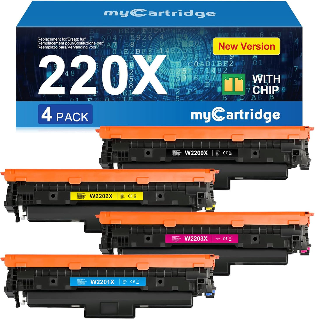 myCatridge 220X 220A Toner (Mit Chip) Kompatibel für HP 220X Toner 220A Ersatz für HP Color Laserjet