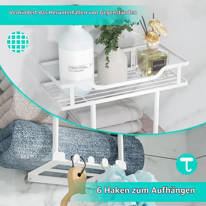 HapiRm Hhandtuchhalter Badezimmer - 3 Schicht Handtuchhalter Wand Montage mit Aufbewahrungskorb, Han