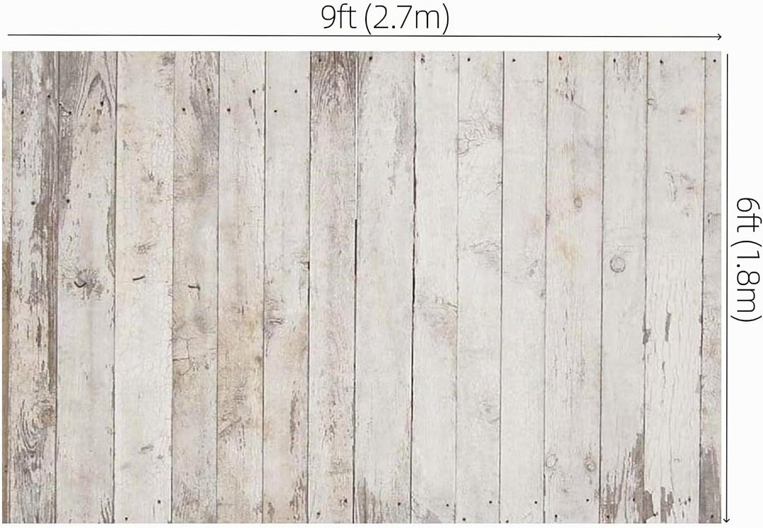 WaW 2.7x1.8m Mottled Shabby Holz Hellgrau Hintergründe für Fotostudios Fotografie Nostalgie Holzwand