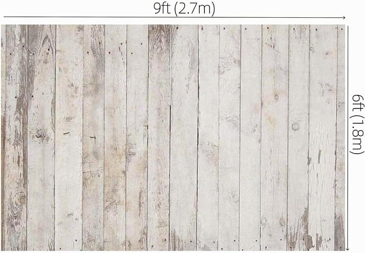 WaW 2.7x1.8m Mottled Shabby Holz Hellgrau Hintergründe für Fotostudios Fotografie Nostalgie Holzwand
