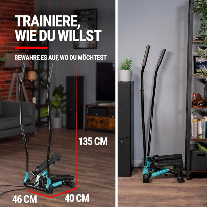 Hop-Sport Swing Stepper HS-45S Slim Up-Down-Side-Stepper für Zuhause - Ganzkörpertraining - inkl. Tr