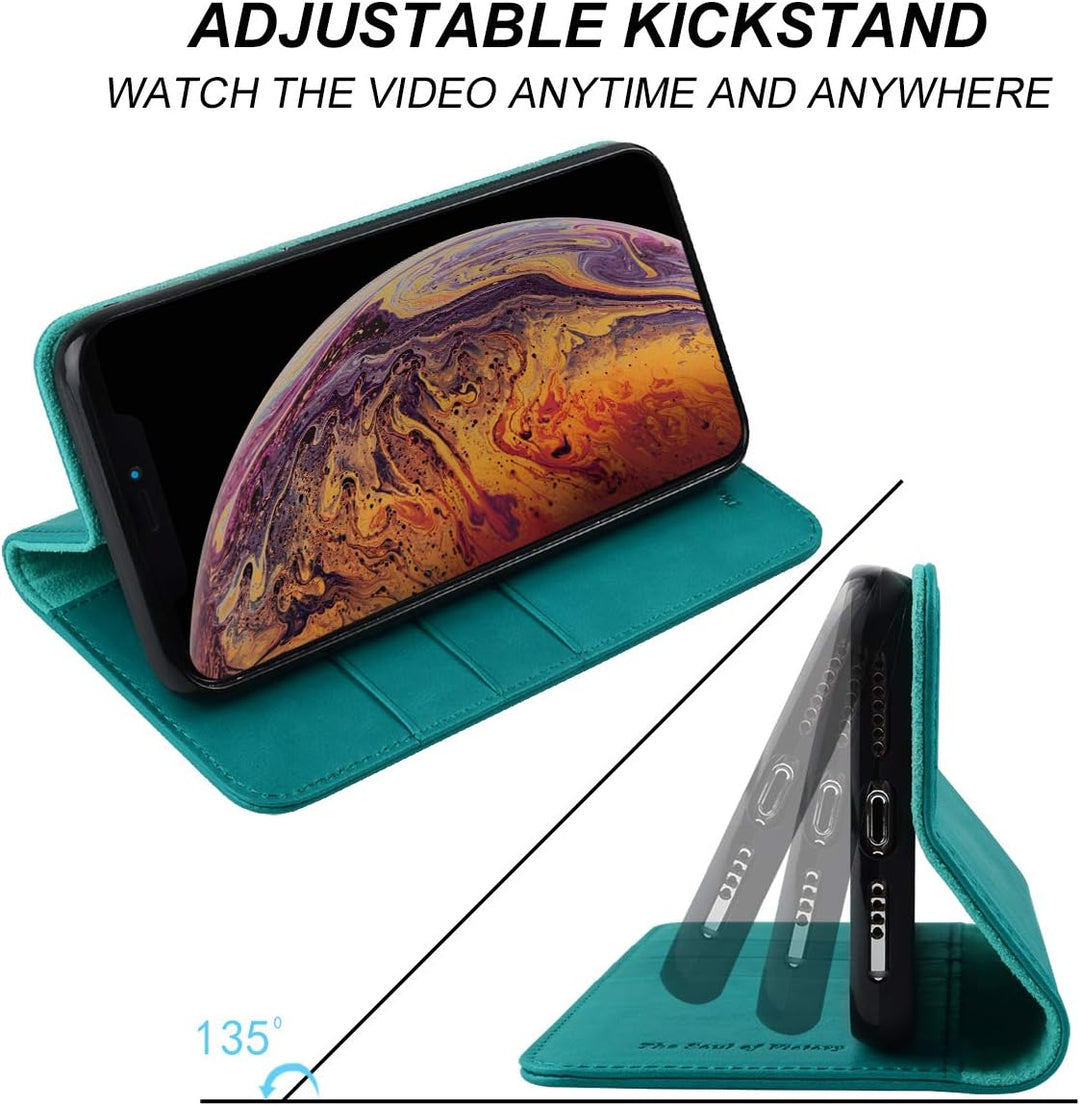 VISOUL iPhone 11 Pro Max Hülle,Stossfeste Handyhülle [Auto Sleep/Wake][100% Leder] TPU Schutzhülle K