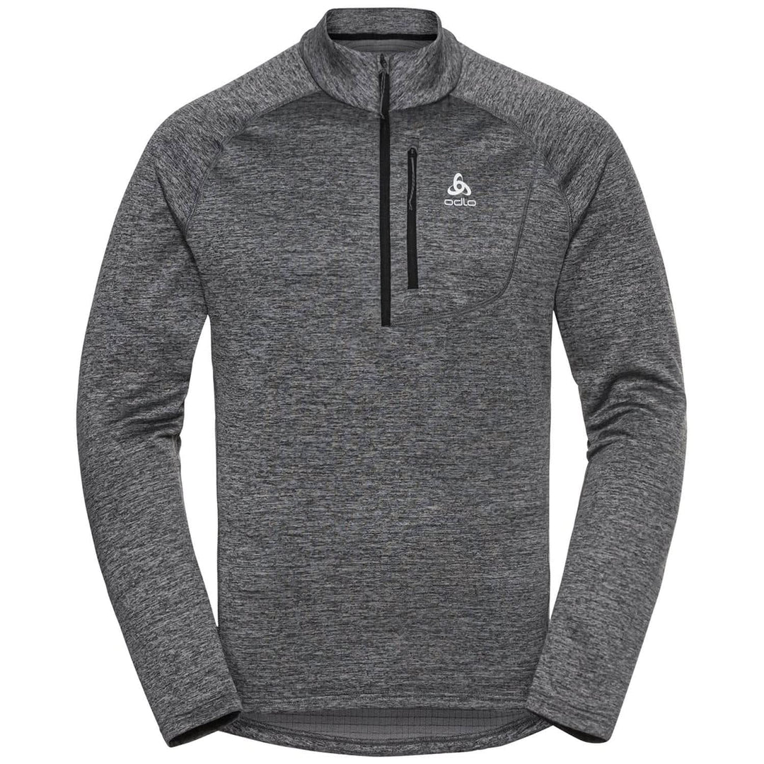 Odlo Herren FLI Half Zip Longsleeve S Dark Grey Melange, S Dark Grey Melange