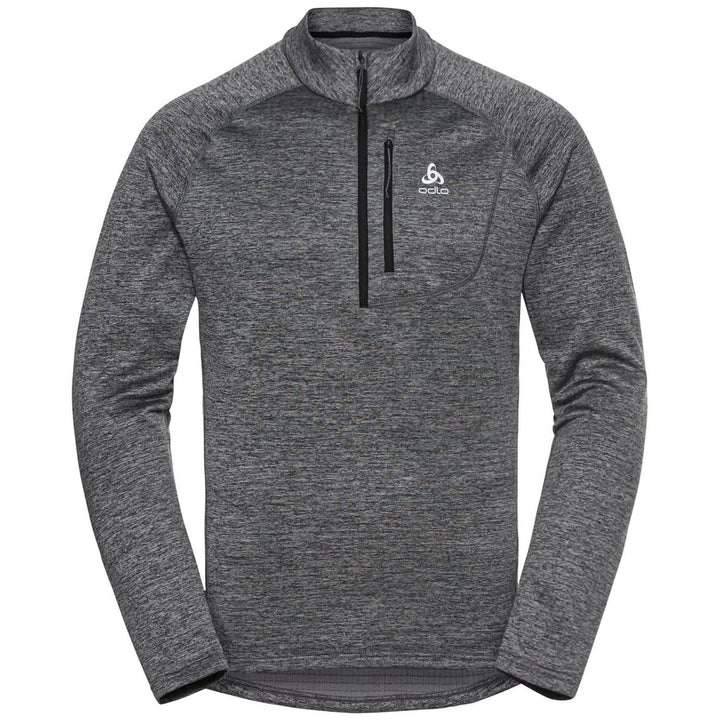 Odlo Herren FLI Half Zip Longsleeve S Dark Grey Melange, S Dark Grey Melange