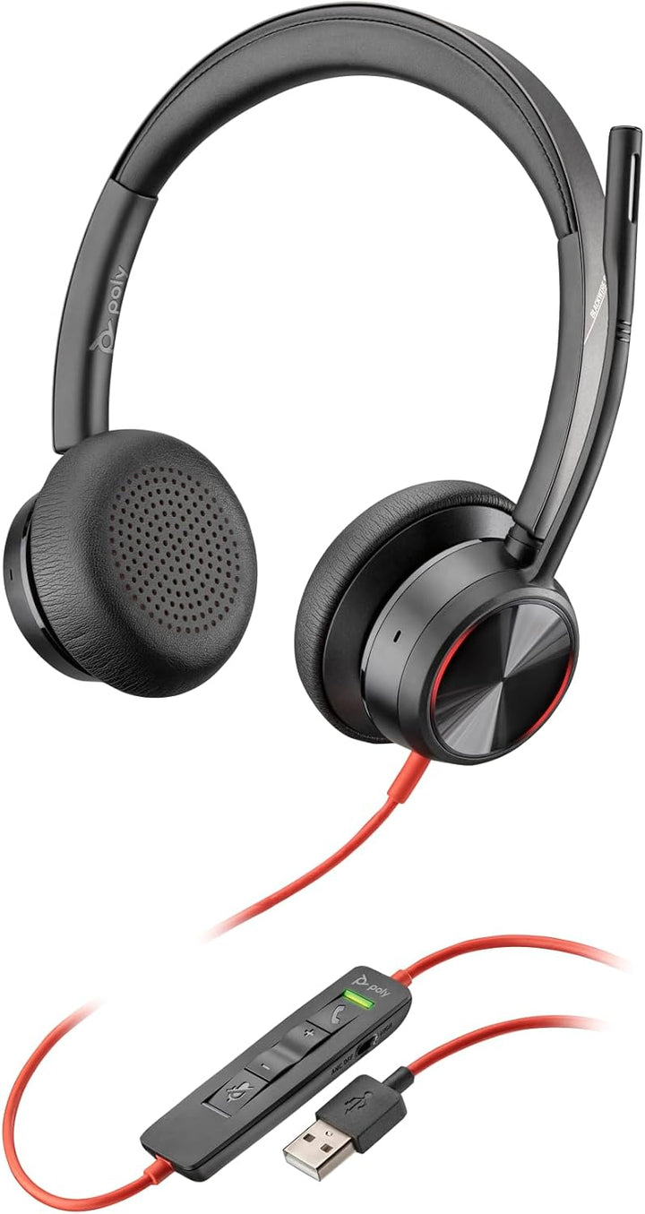 Poly Stereo-Headset 'Blackwire 8225' mit USB-A Anschluss, Active Noise Cancelling und flexiblem Mikr