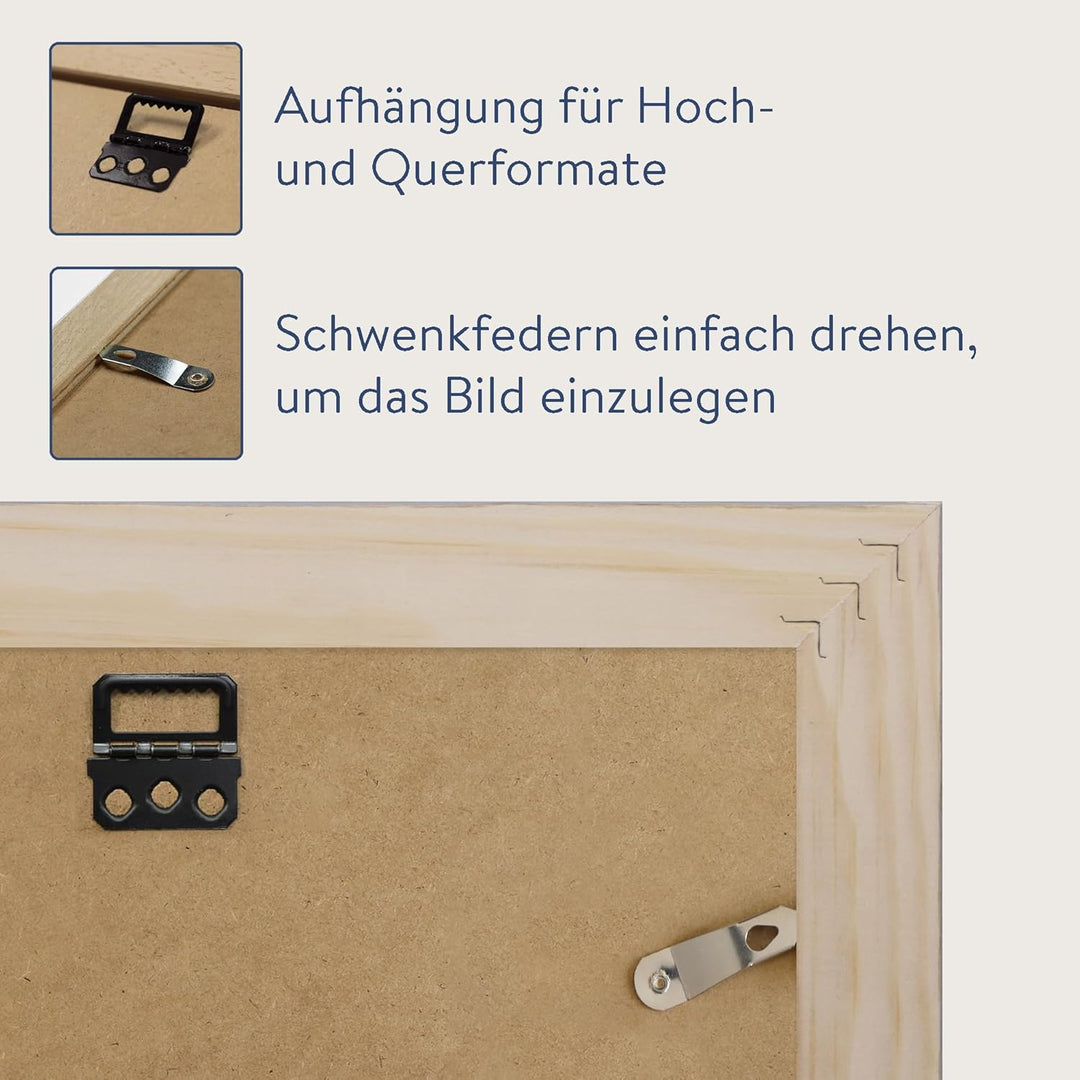 WANDStyle Bilderrahmen Strandhaus Stil 40x50cm I Farbe: Weiss I Fotorahmen I rustikaler Holzbilderra