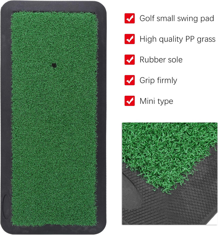 KEENSO Golf-Übungsmatte, Kunstrasen-Gummipolster, Golfschwung-Übungsmatte, für drinnen und draussen,