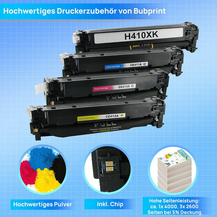 Bubprint 4 Toner kompatibel als Ersatz für HP 305X für LaserJet Pro 400 Color M451dn M451dw M451nw M