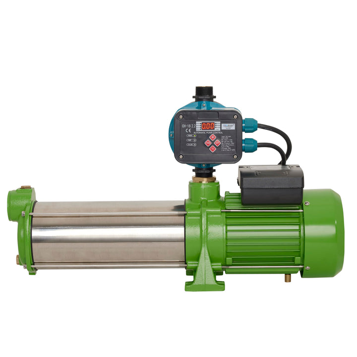 Gartenpumpe Edelstahl 2,2 Kw 11 Bar 8600 L/h Kreiselpumpe mit Drucksschalter/Trockenlaufschutz, Pump