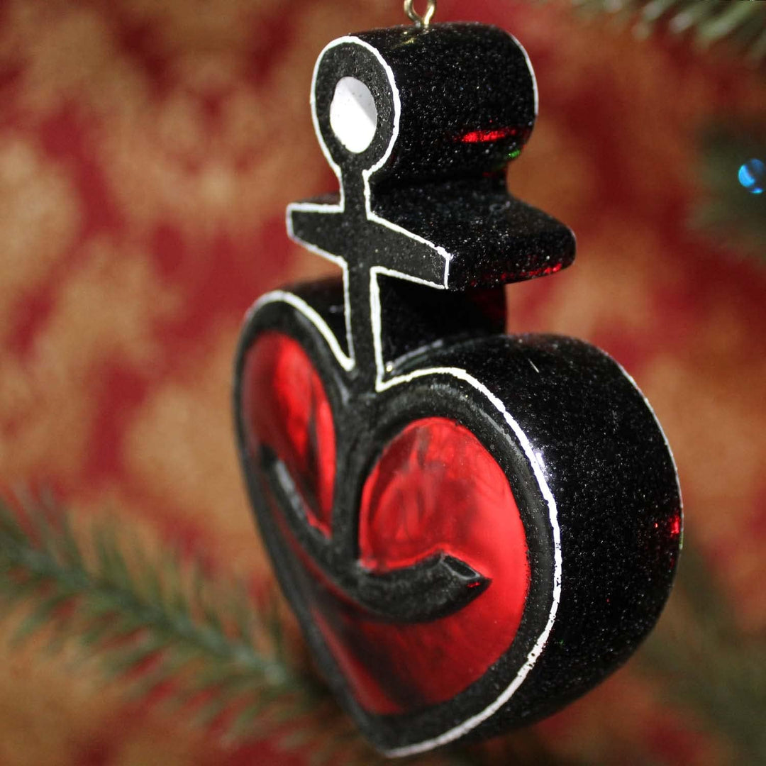 ASTRA Weihnachtsbaumanhänger, Christbaumschmuck Anhänger aus Glas, Herzanker, Weihnachten auf St. Pa
