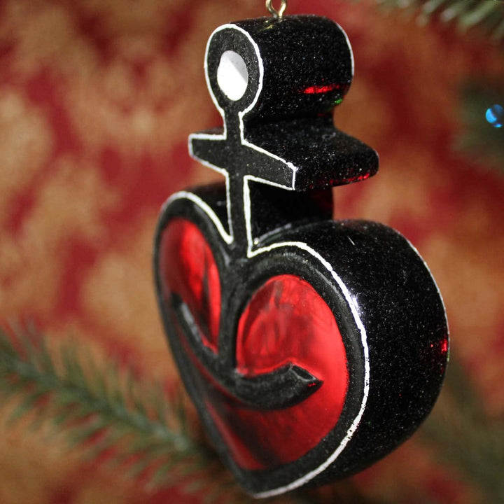 ASTRA Weihnachtsbaumanhänger, Christbaumschmuck Anhänger aus Glas, Herzanker, Weihnachten auf St. Pa