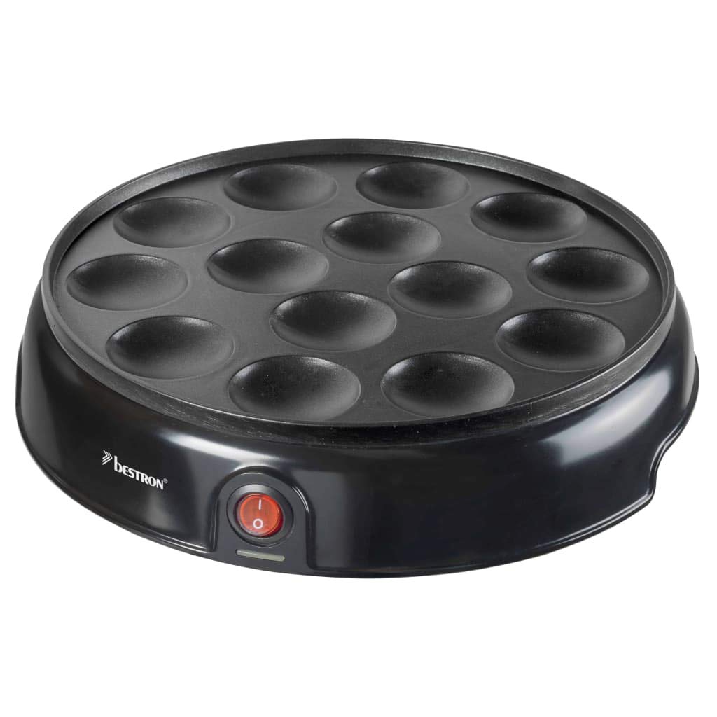 Bestron Poffertjes Maker im Retro Design, Mini Pfannkuchen Automat, mit Antihaftbeschichtung, Sweet