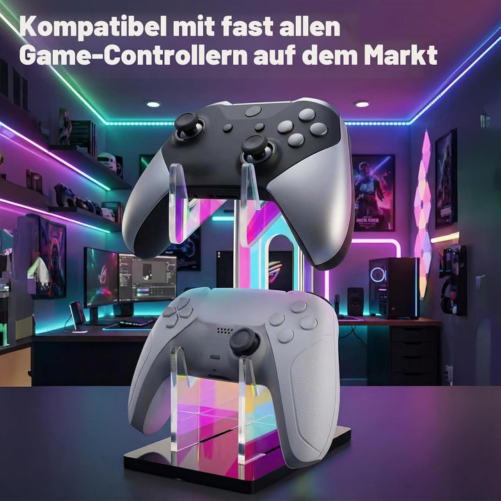 NiHome Irideszierender Acryl-2-Tier Universal Game Controller Headset Halter für PS5 Xbox ONE Switch