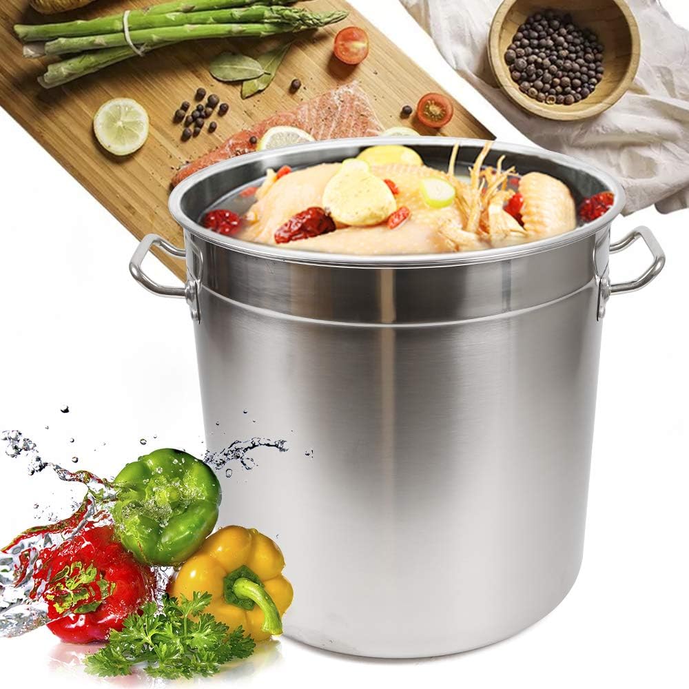 Kochtopf Suppentopf mit Deckel 35/50/70 Liter Gulaschkessel Campingkochtopf Edelstahl Topf Kochtopf,