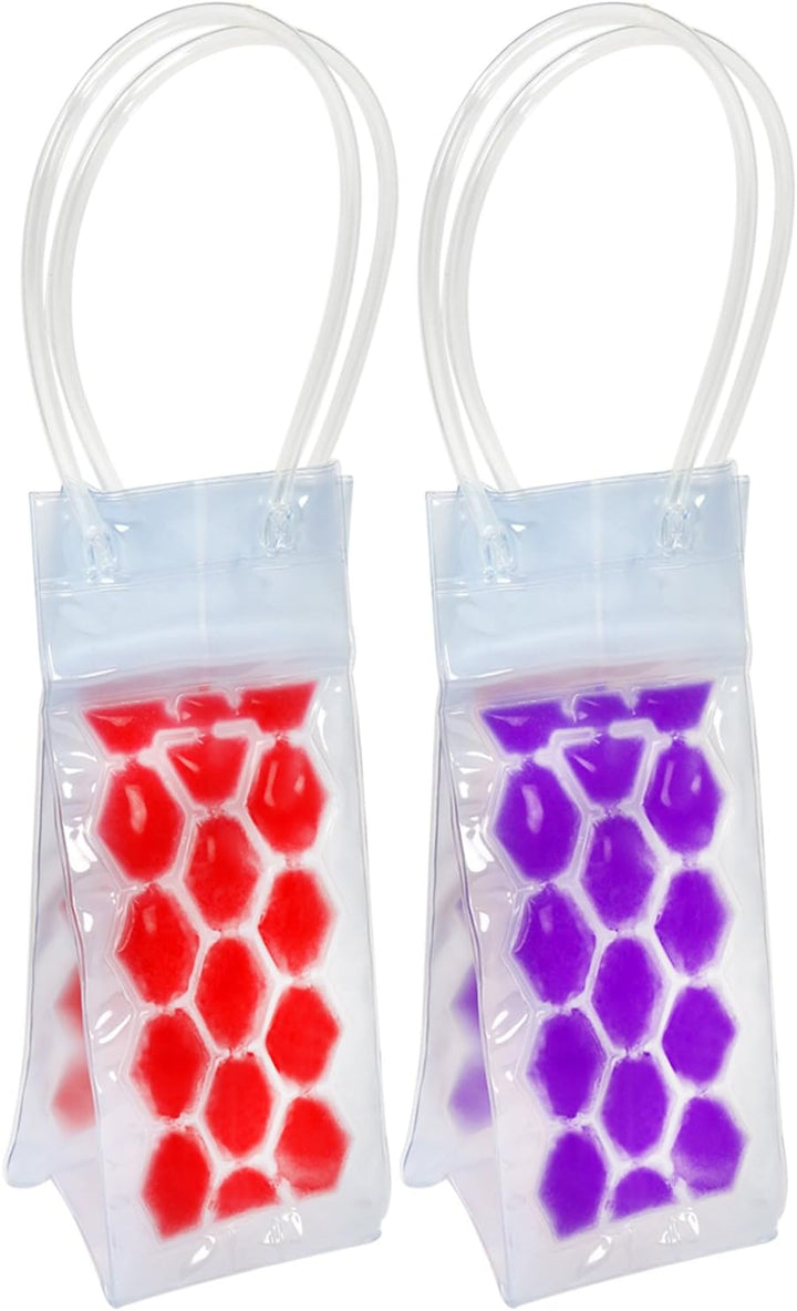 com-four® 4x Flaschenkühler mit Kühlgel - Kühltasche für Weinflaschen und Getränkeflaschen - wiederv