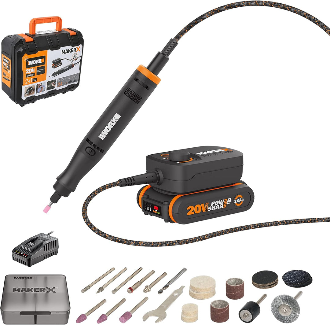 WORX Akku Multifunktionswerkzeug 18V(20V MAX) MakerX WX739, Bürstenlos Motor Variable Drehzahleinste