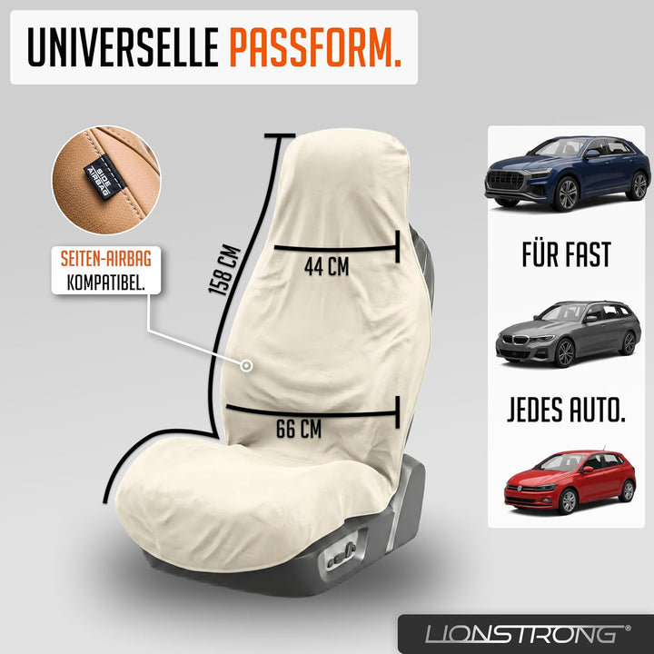 LIONSTRONG® Autositzschoner Vordersitz universell kompatibel [WASSERDICHT] - Autositzbezüge Vordersi