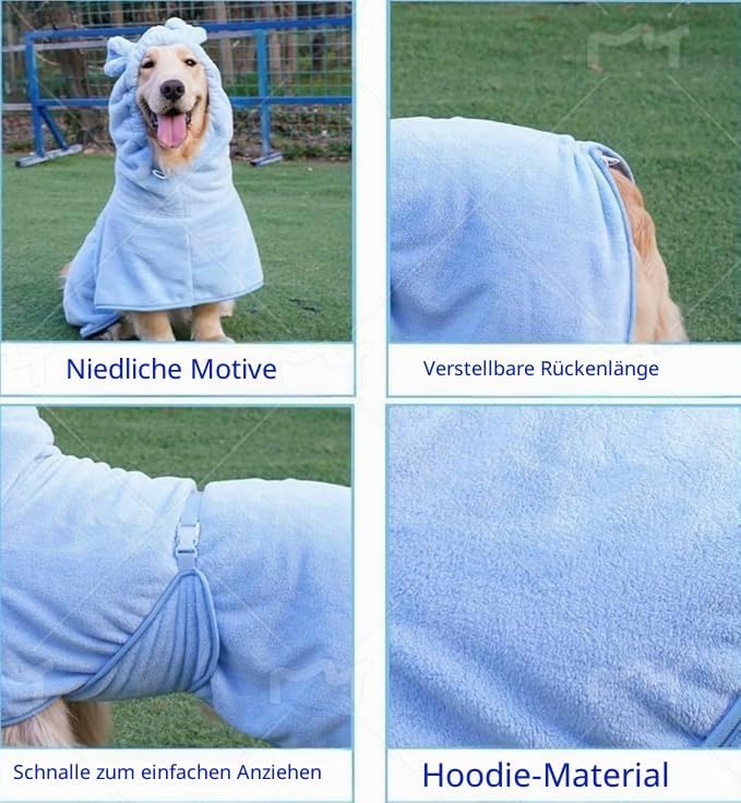 Haustier-Bademantel für Hunde und Katzen, saugfähig, schnell trocknend, niedliches Hunde-Badetuch, K