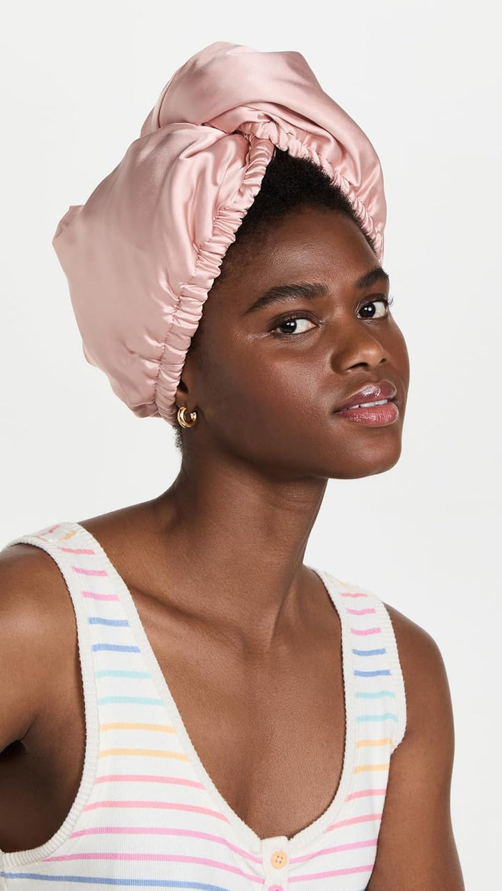 Kitsch Satin-umwickeltes Mikrofaser-Haarhandtuch, schnell trocknend, lockig, für Damen, nasses Haar,