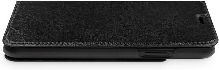 WIIUKA Echt Ledertasche - TRAVEL Italy - für Apple iPhone XS MAX - PFLANZLICH GEGERBTES Leder - Schw