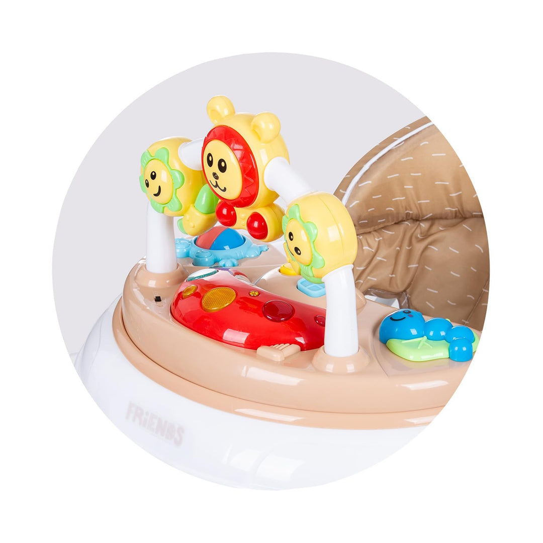 Chipolino Lauflernwagen 4 in1 Friends Wippe Musik Licht höhenverstellbar Stopper, Farben:beige, beig