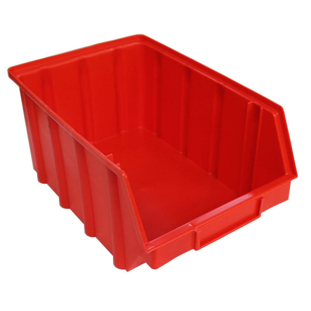S&amp;S-Shop 15 Stapelboxen Rot Gr.4 | aus hochwertigem Kunststoff | mit Schildcheneinschub | Lagerkiste