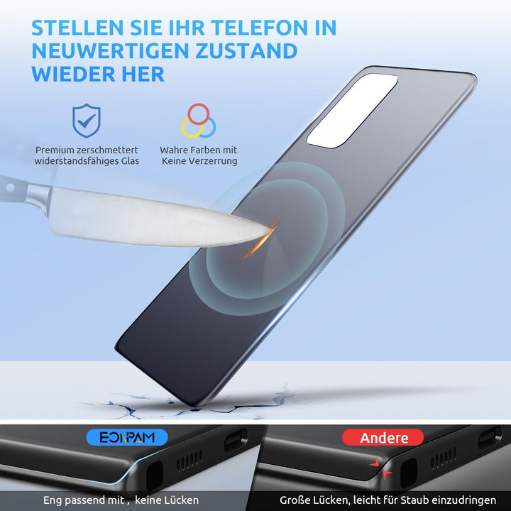Eonpam Akkudeckel für Xiaomi Redmi Note 10 Pro Rückseite Glas Original Backcover Back Glas Ersatz mi