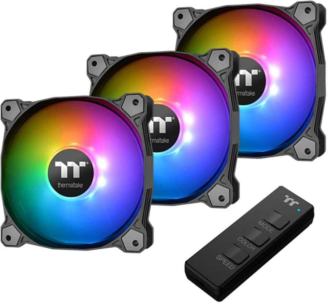 Thermaltake Pure 12 Argb Sync Gehäuselüfter Tt-Premium Edition (3-Fan Pack),CL-F079-PL12SW-A,Schwarz