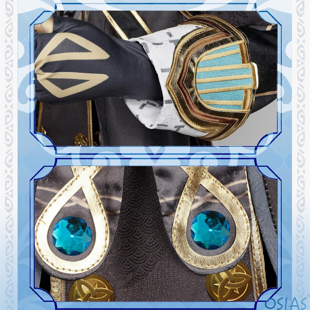 OSIAS Genshin Impact Cosplay Kostüm, verbesserte Version mit hochwertigen Stoffen, Accessoires und P