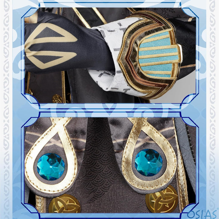 OSIAS Genshin Impact Cosplay Kostüm, verbesserte Version mit hochwertigen Stoffen, Accessoires und P