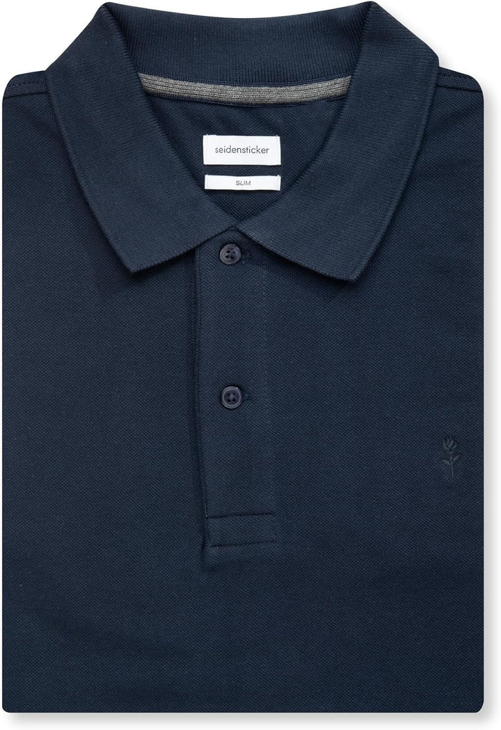 Seidensticker Herren Slim Fit-Poloshirt Kurzarm Polo Shirt S Dunkelblau, S Dunkelblau