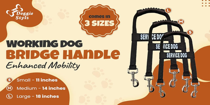 Doggie Stylz Service Dog Bridge Handle Guide Hundegeschirr – strapazierfähiges Hundezubehör – unverz