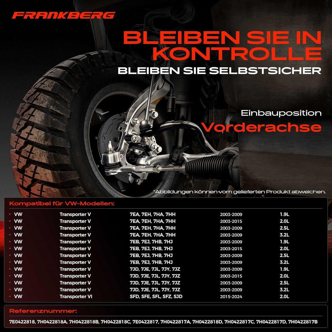 Frankberg 2x Spurstangenkopf Vorderachse Kompatibel mit M.u.l.t.i.v.a.n V/VI 2003-2015 Transporter V