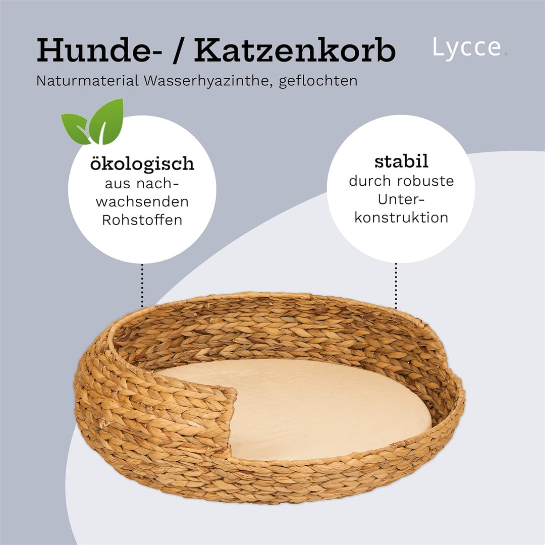 Hundebett Katzenbett Opal Wasserhyazinthe Natur Gr. 3 (Ø 62 cm) Grösse 3, Größe 3