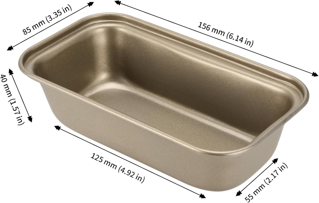 JAPCHET Mini-Kastenform mit Antihaftbeschichtung, 15,6 x 8,5 cm, rechteckig, 6 Stück