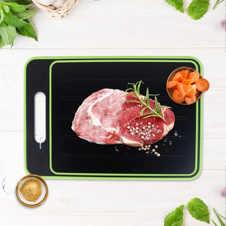 Schneidebrett mit Auftau-Funktion: 4-in-1 Auftauplatte Schneidebrett, Frost Away Schneidebrett mit A