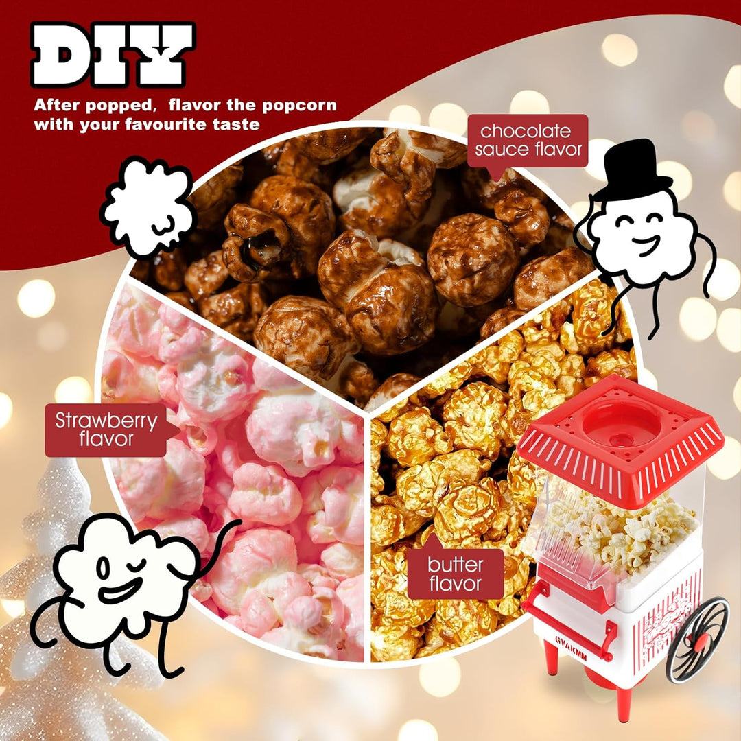 Popcorn-Maschine, Heissluft-Popcorn-Maker-Set, Geschenk-Box, tragbare Popcorn-Popper-Maschine, 10 Ta