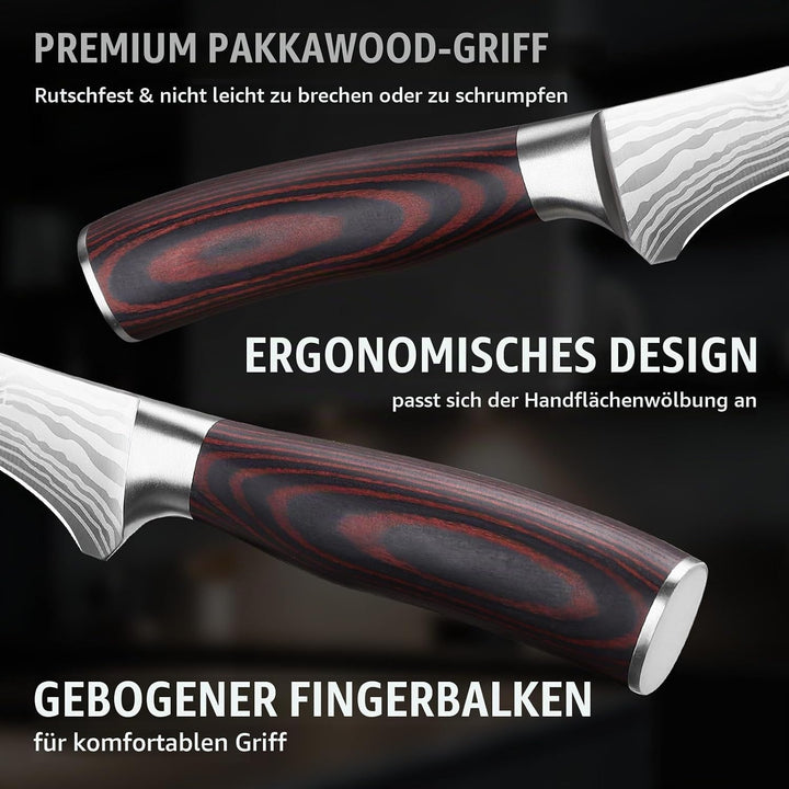 Filetiermesser 18 cm Küchenmesser, Ultrascharfes Ausbeinmesser Fischmesser, Professionelles Fischfil