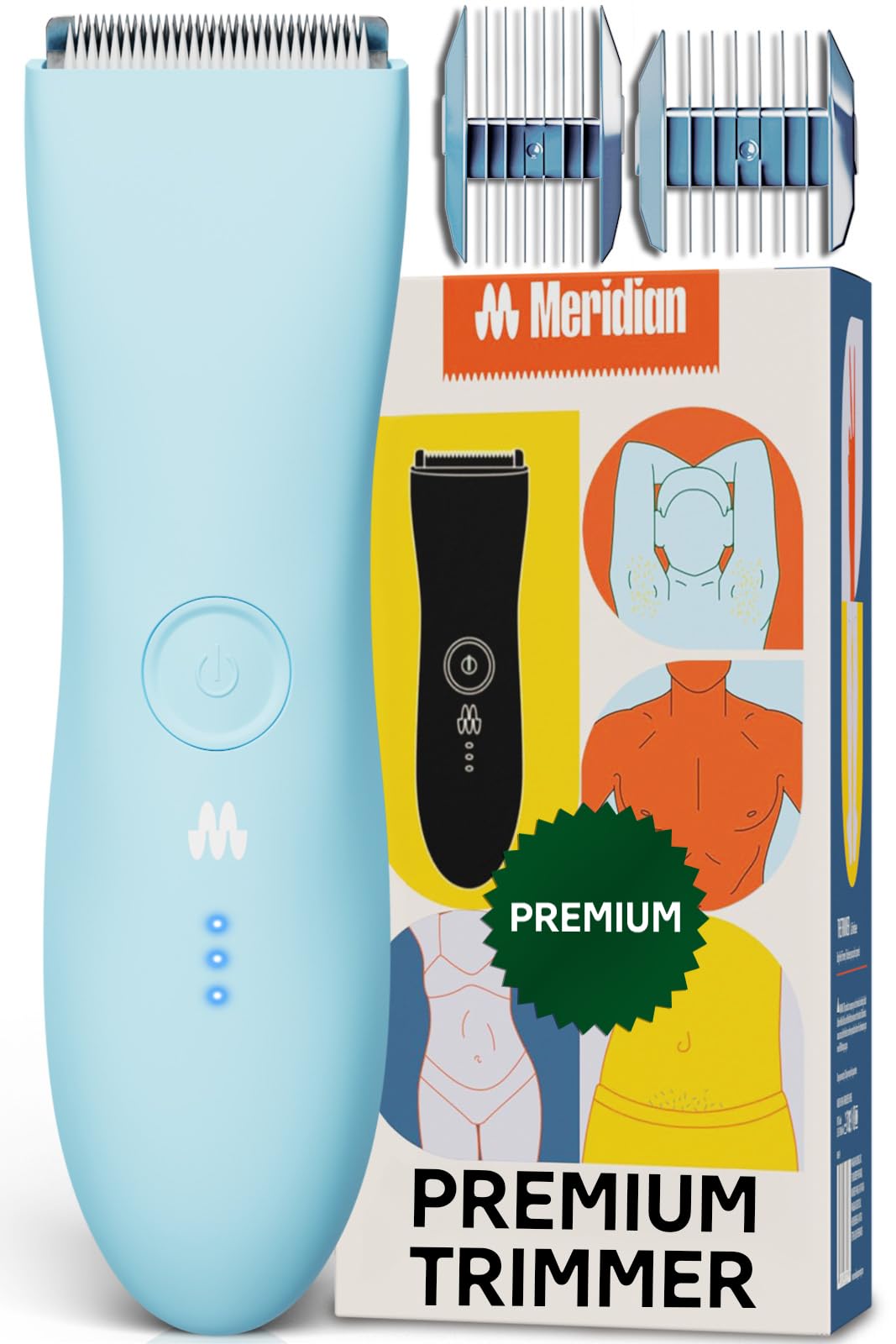 Meridian Premium Body Haarschneider für Damen und Herren, USB C Aufladung, Reiseschloss, Manscape Tr