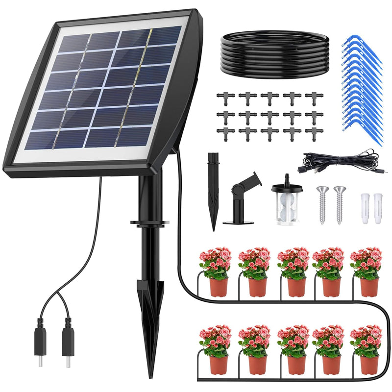 Solar Bewässerungssystem, Ankway 15M Automatische Gartenbewässerungssystem, Solarbetriebenes Tropfbe