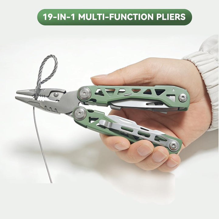 Leichtes Multitool, 19-in-1 Multifunktionszange, Edelstahl-Werkzeug für den Alltag, Flaschenöffner,