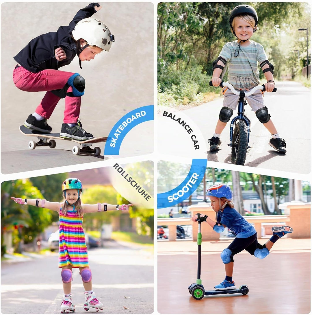 Knieschoner Kinder Schoner Inliner Protektoren: [6er Set] Schützer Inline Skates Kinder Knieschützer