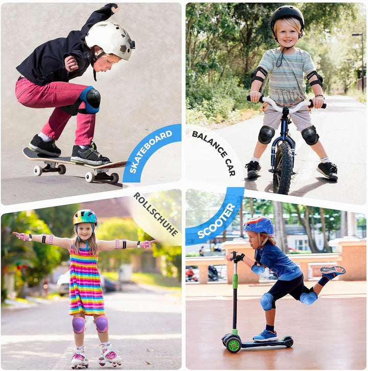 Knieschoner Kinder Schoner Inliner Protektoren: [6er Set] Schützer Inline Skates Kinder Knieschützer