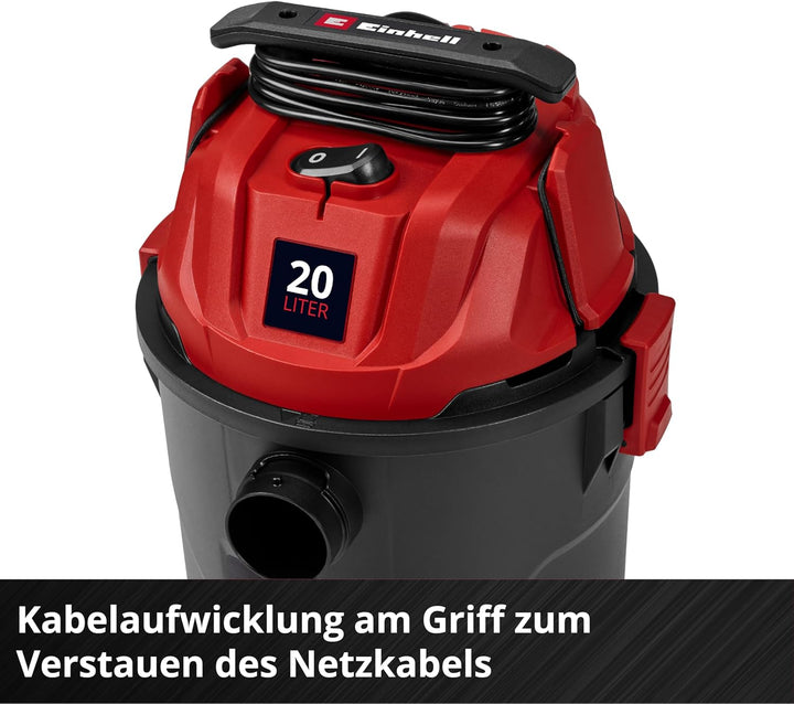 Einhell Nass-Trockensauger TC-VC 2045 (850 Watt, 180 mbar Saugleistung, 20 L Auffangbehälter, Blasan