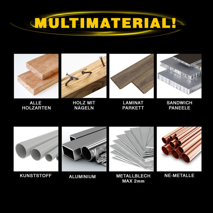GRAFF Sägeblatt 165x20 Metall Holz Aluminium Laminat Kunststoff – Multi Material Kreissägeblatt 165x