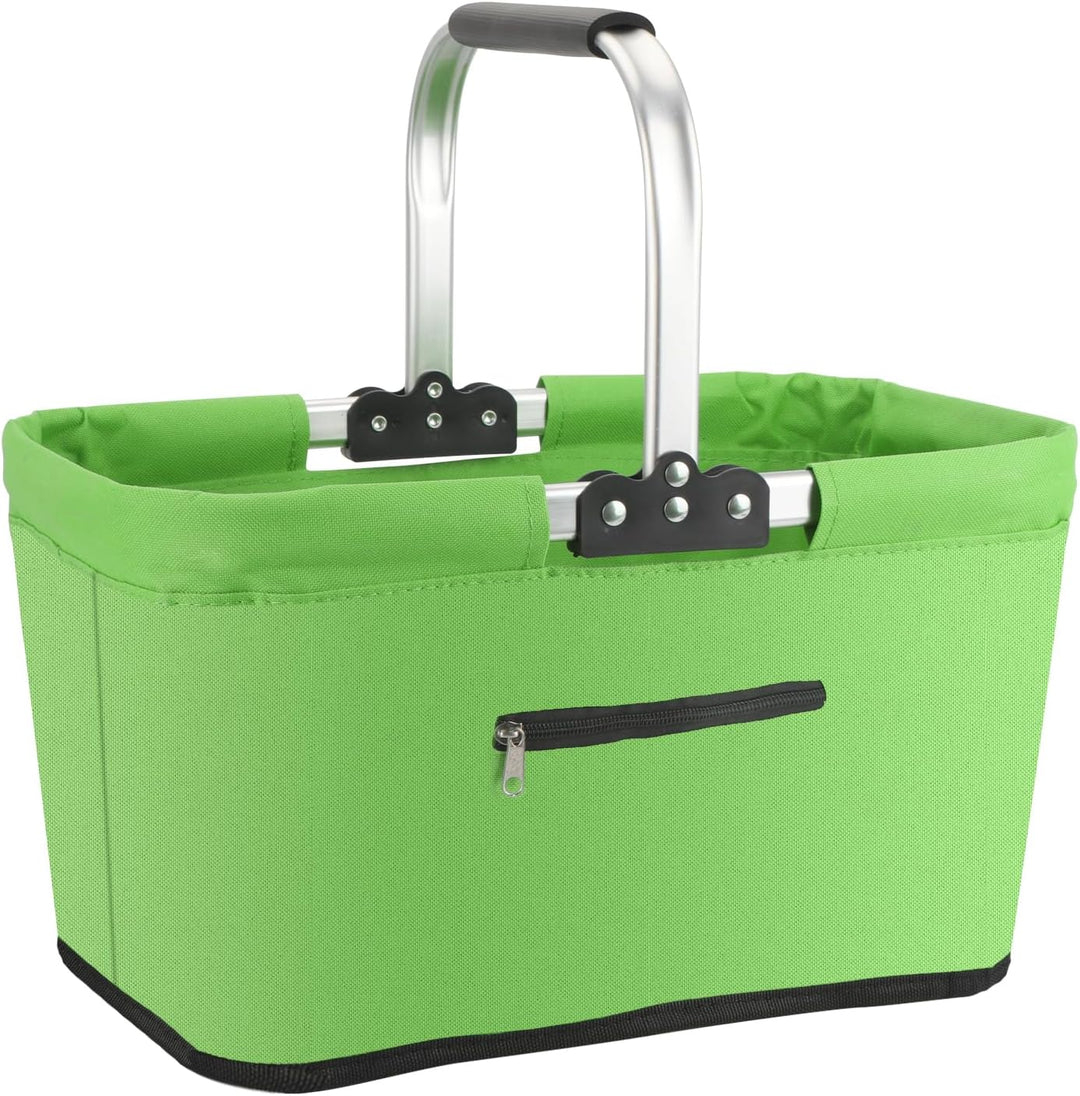 Einkaufskorb Faltbar 25L,Einkaufskorb Klein Mit Gepolsterte Griffe Und ReissVerschlusstasche,Einkauf