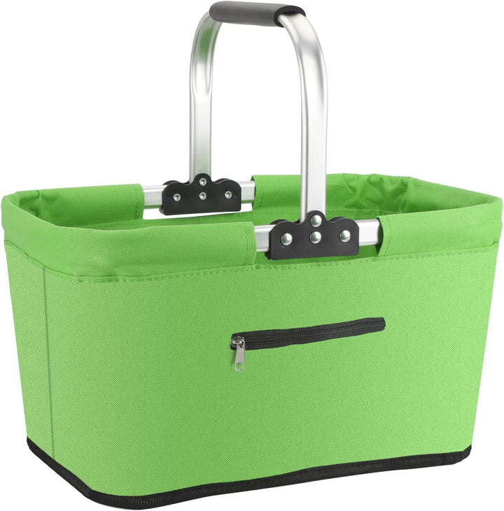 Einkaufskorb Faltbar 25L,Einkaufskorb Klein Mit Gepolsterte Griffe Und ReissVerschlusstasche,Einkauf