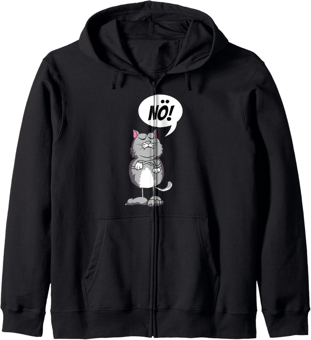 Katze Lustiger ironischer sarkastischer Spruch Nö Geschenk Kapuzenjacke