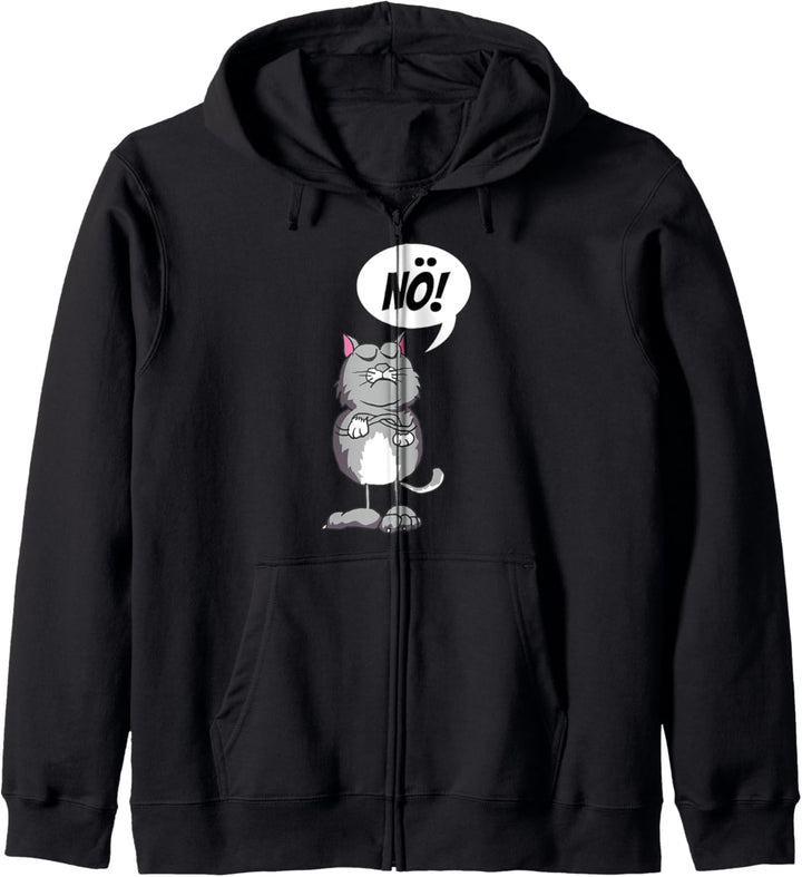 Katze Lustiger ironischer sarkastischer Spruch Nö Geschenk Kapuzenjacke